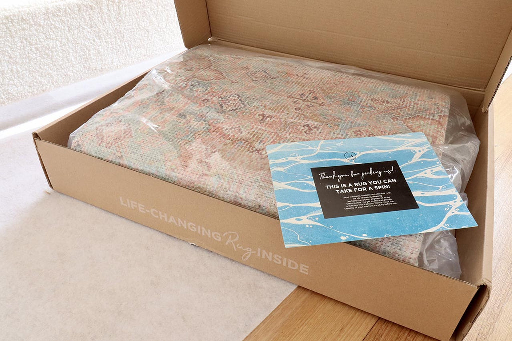 Narem Pink Orange and Blue Traditional Distressed Washable Rug