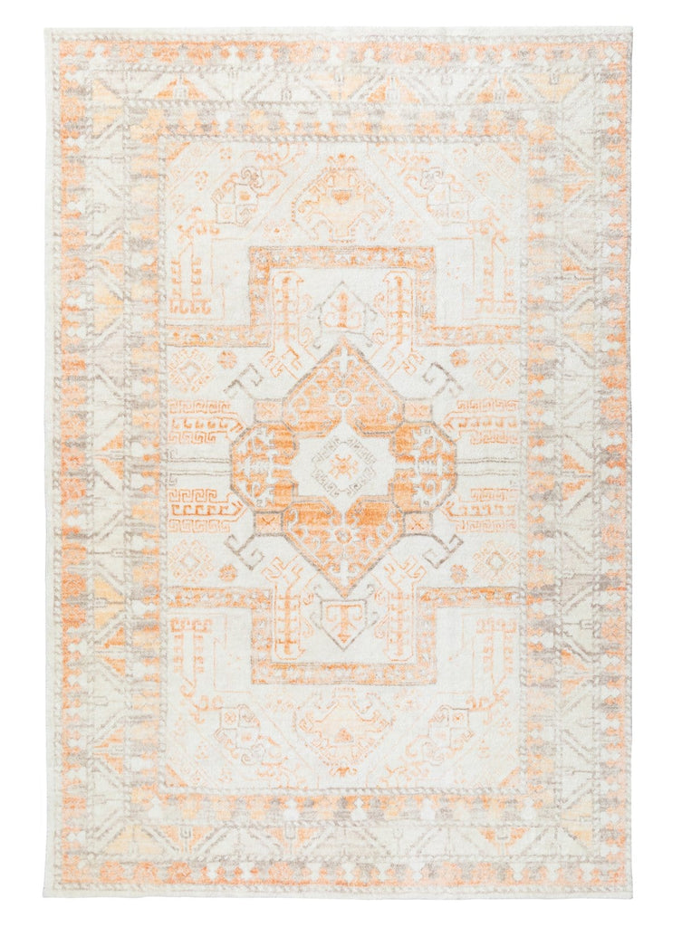 Natalya Orange and Cream Transitional Washable Rug