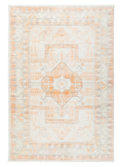 Natalya Orange and Cream Transitional Washable Rug