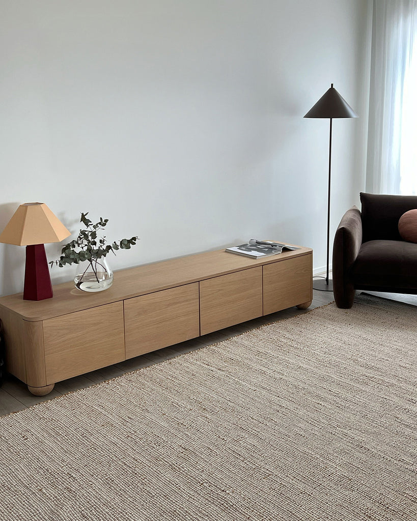 Naveya Natural Flatweave Jute and Cotton Rug
