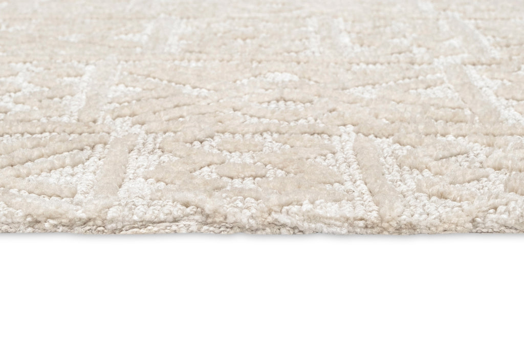 Neewa Beige and Ivory Tribal Transitional Round Rug