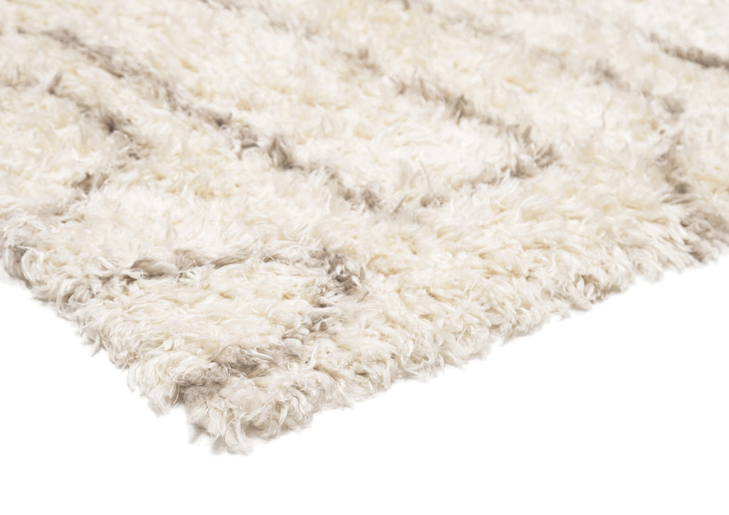 Neriza Cream & Beige Tribal Shag Rug
