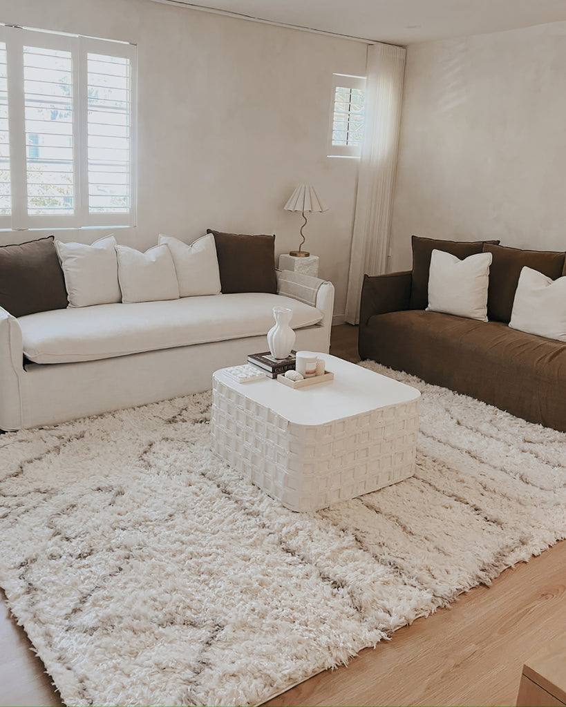 Neriza Cream & Beige Tribal Shag Rug