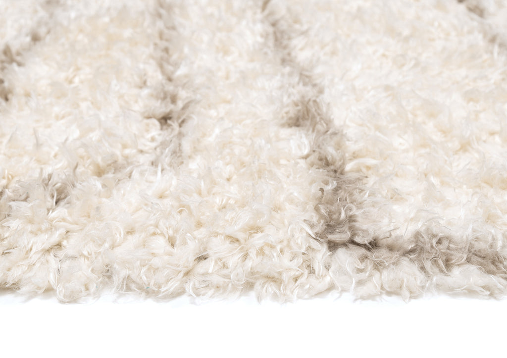 Neriza Cream & Beige Tribal Shag Rug