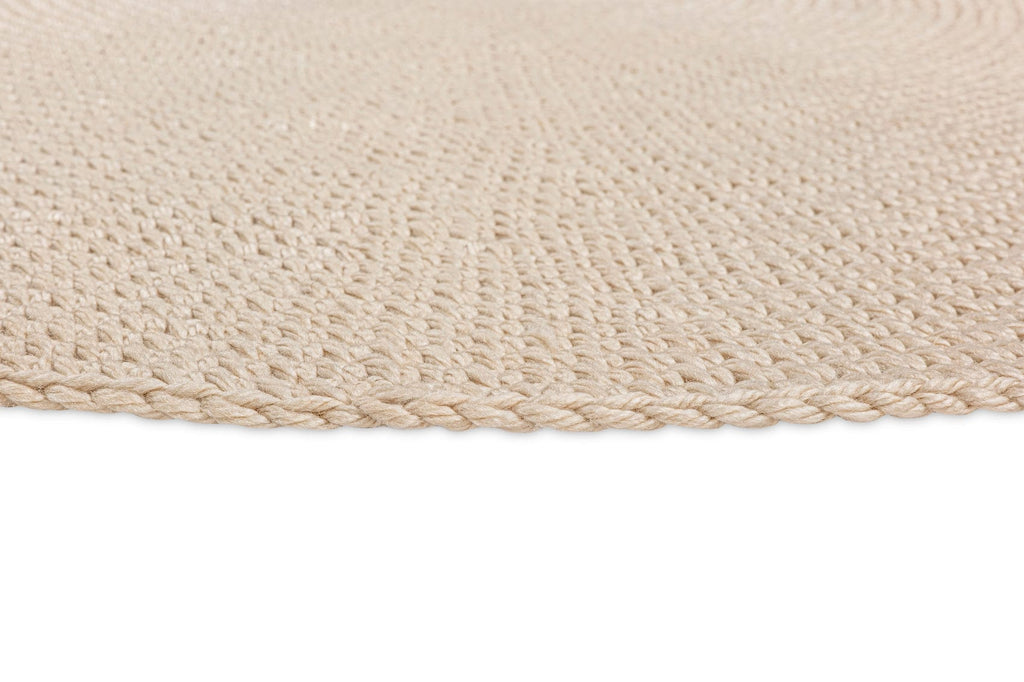 Nessa Beige Crochet Indoor Outdoor Round Rug