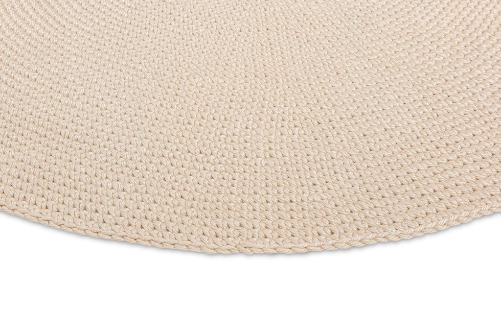 Nessa Beige Crochet Indoor Outdoor Round Rug