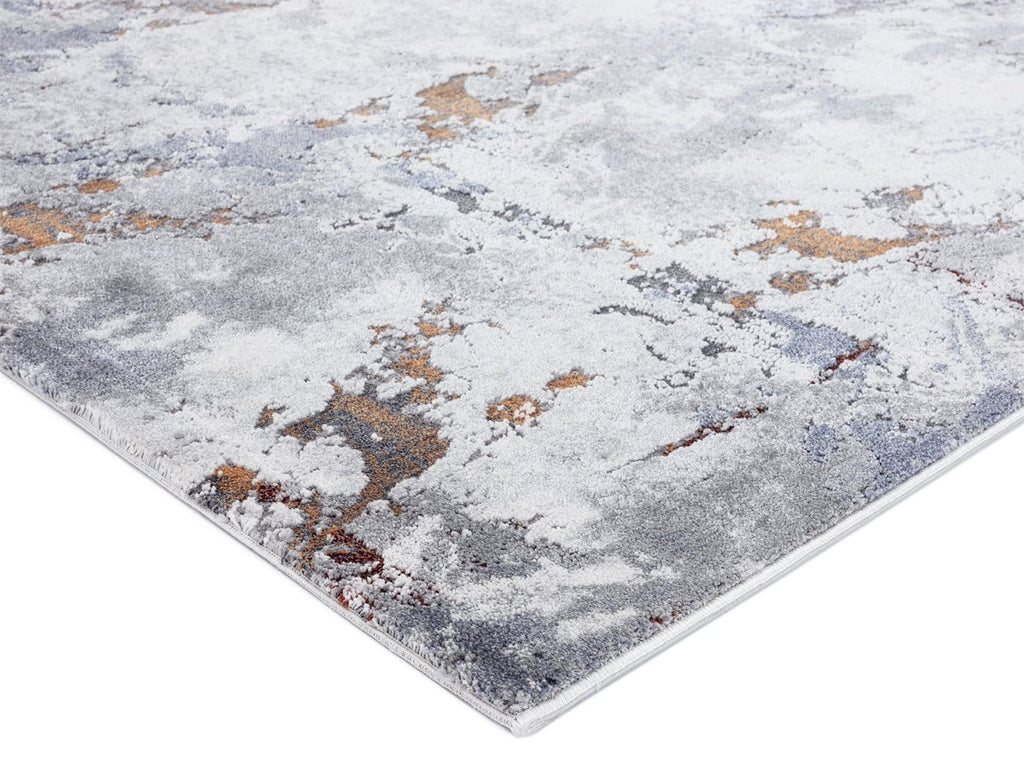 Neve Blue Grey and Bronze Transitional Motif Rug