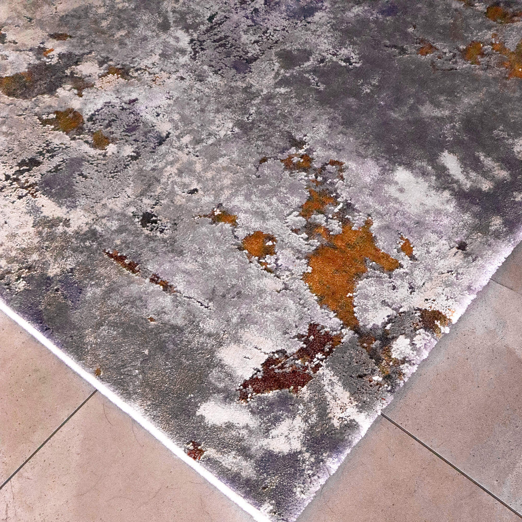 Neve Blue Grey and Bronze Transitional Motif Rug