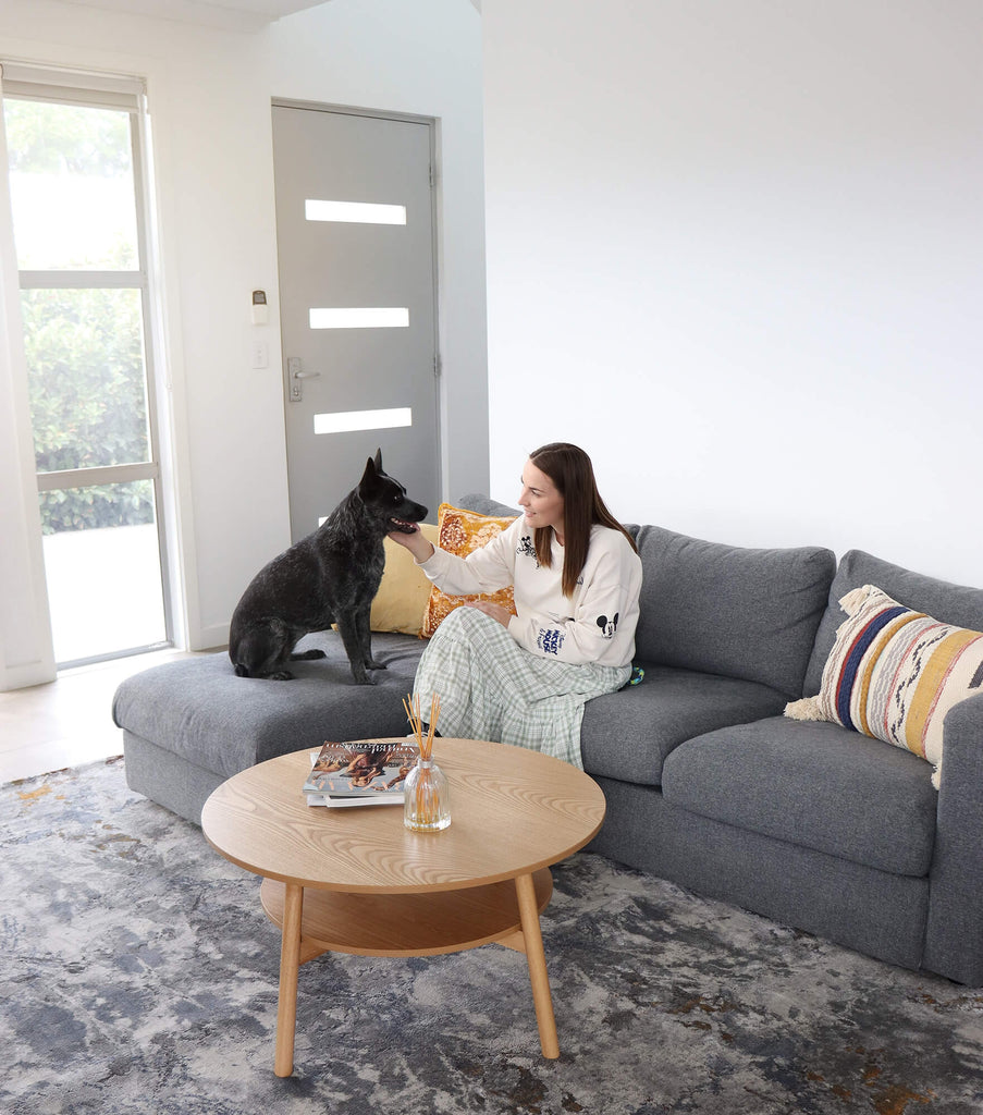 Neve Blue Grey and Bronze Transitional Motif Rug