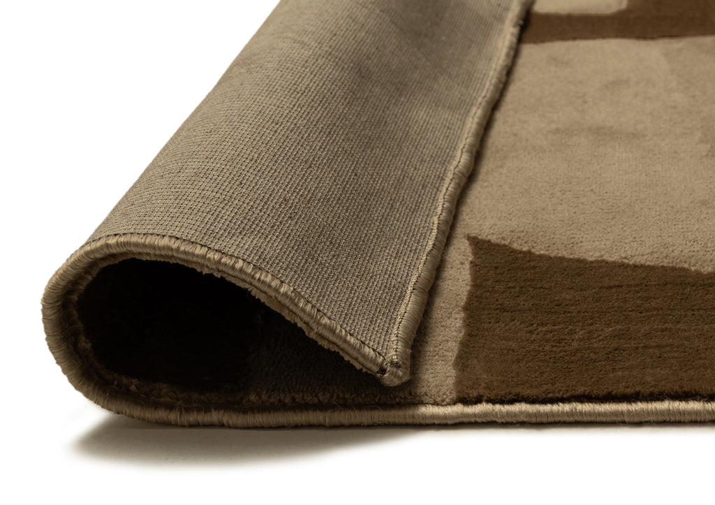 Nezar Brown Geometric Washable Rug