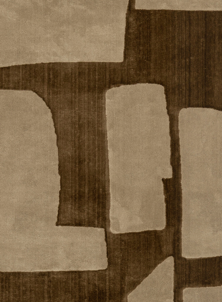 Nezar Brown Geometric Washable Rug