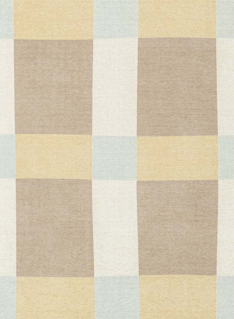 Nice Beige Sand and Sky Blue Checkered Indoor Outdoor Rug