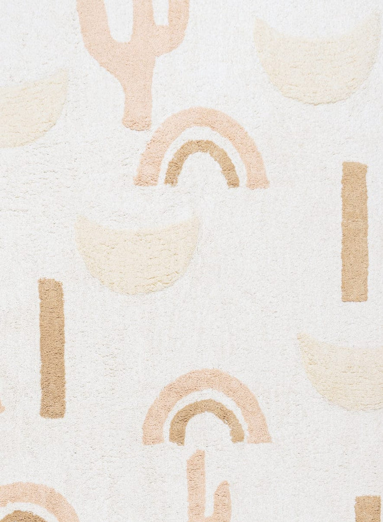 Nikita Peach Brown Desert Cotton Washable Rug