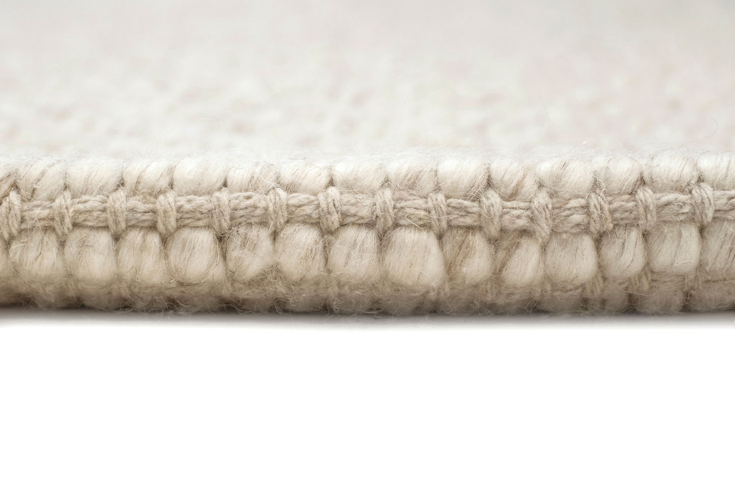 Noemie Cream and Beige Chunky Wool Rug