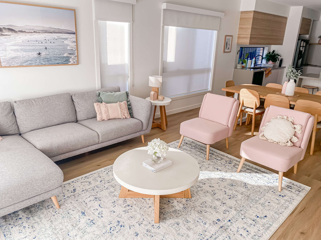 Noor Blue and Ivory Traditional Distressed Rug