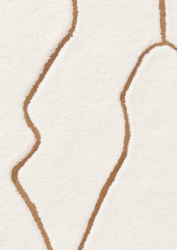 Nyla Cream and Gold Tribal Shag Rug