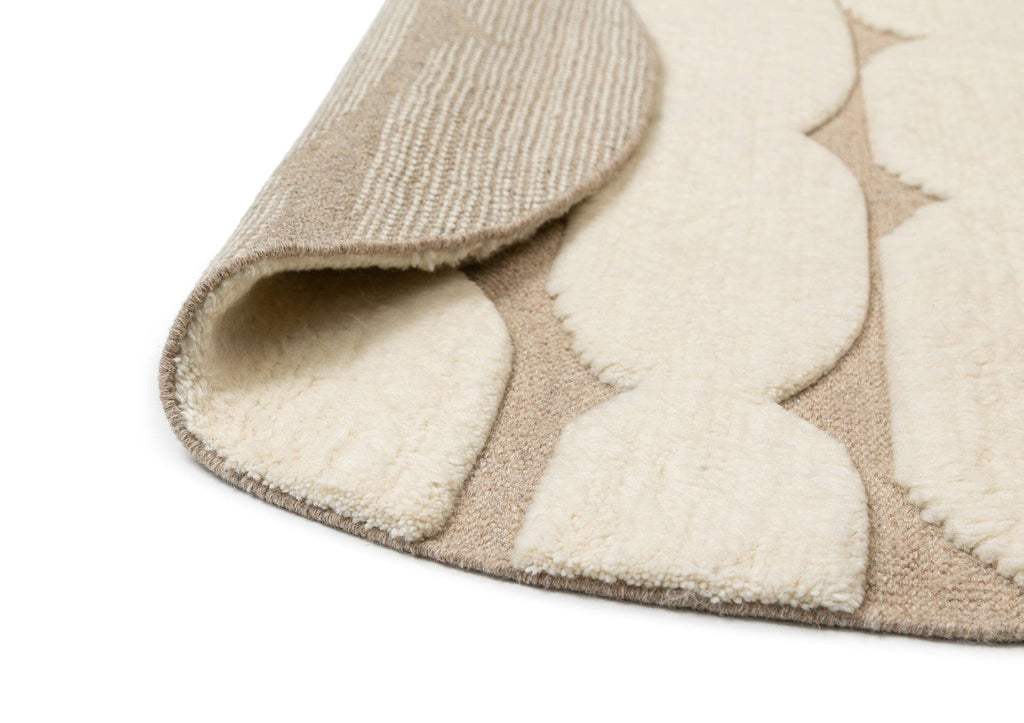 Olympia Ivory Textured Wool Round Rug
