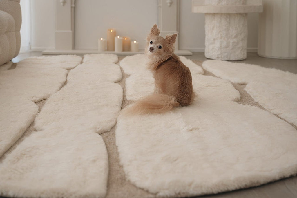 Olympia Ivory Textured Wool Round Rug