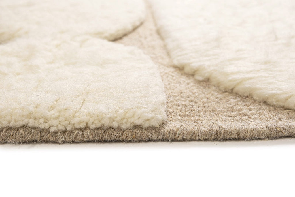 Olympia Ivory Textured Wool Round Rug