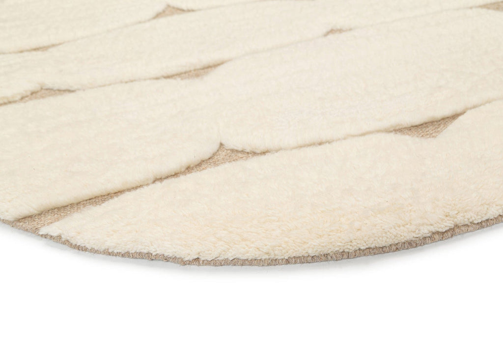 Olympia Ivory Textured Wool Round Rug