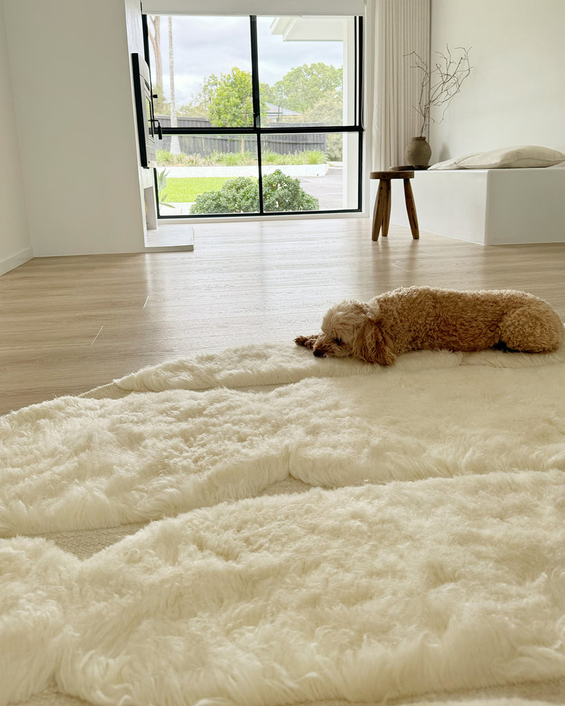 Omaira Ivory Textured Wool Round Rug