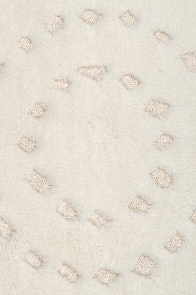 Omega Ivory Abstract Tribal Round Rug