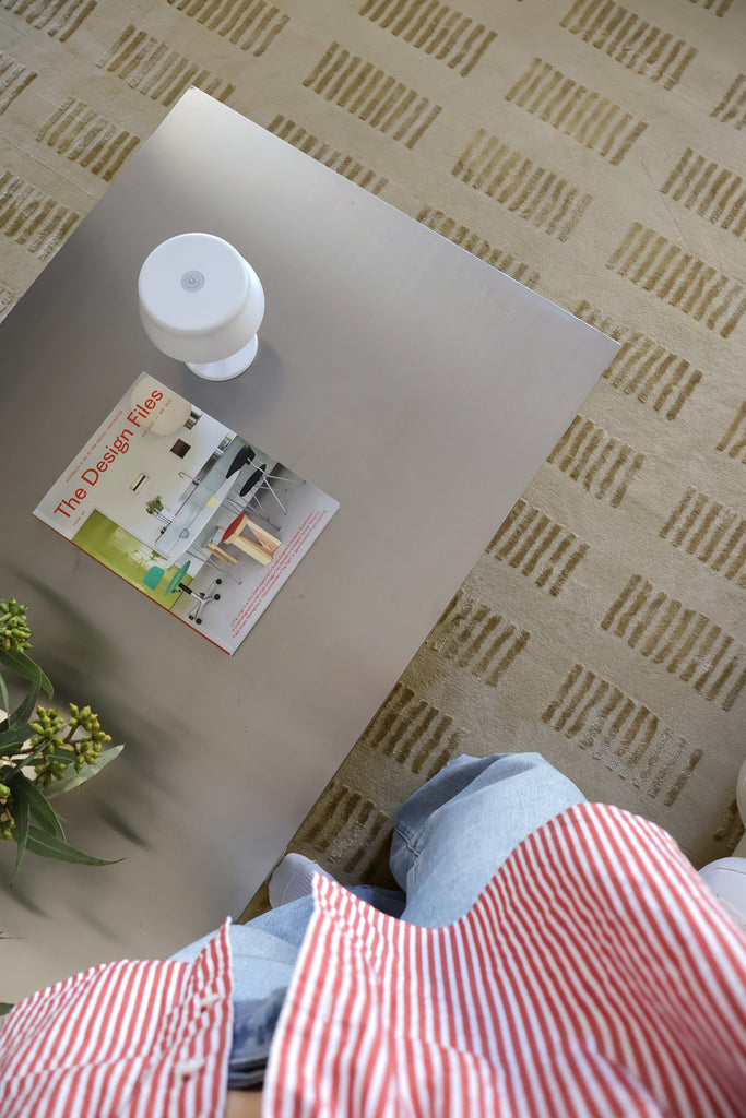 Ouargia Textured Geometric Neutral Washable Rug