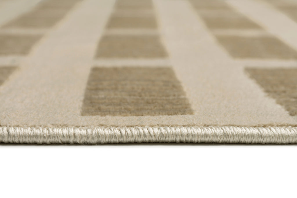 Ouargia Textured Geometric Neutral Rug