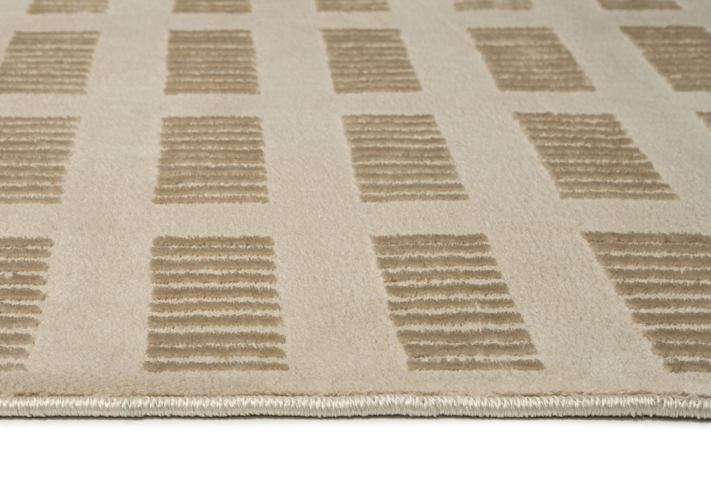 Ouargia Textured Geometric Neutral Rug