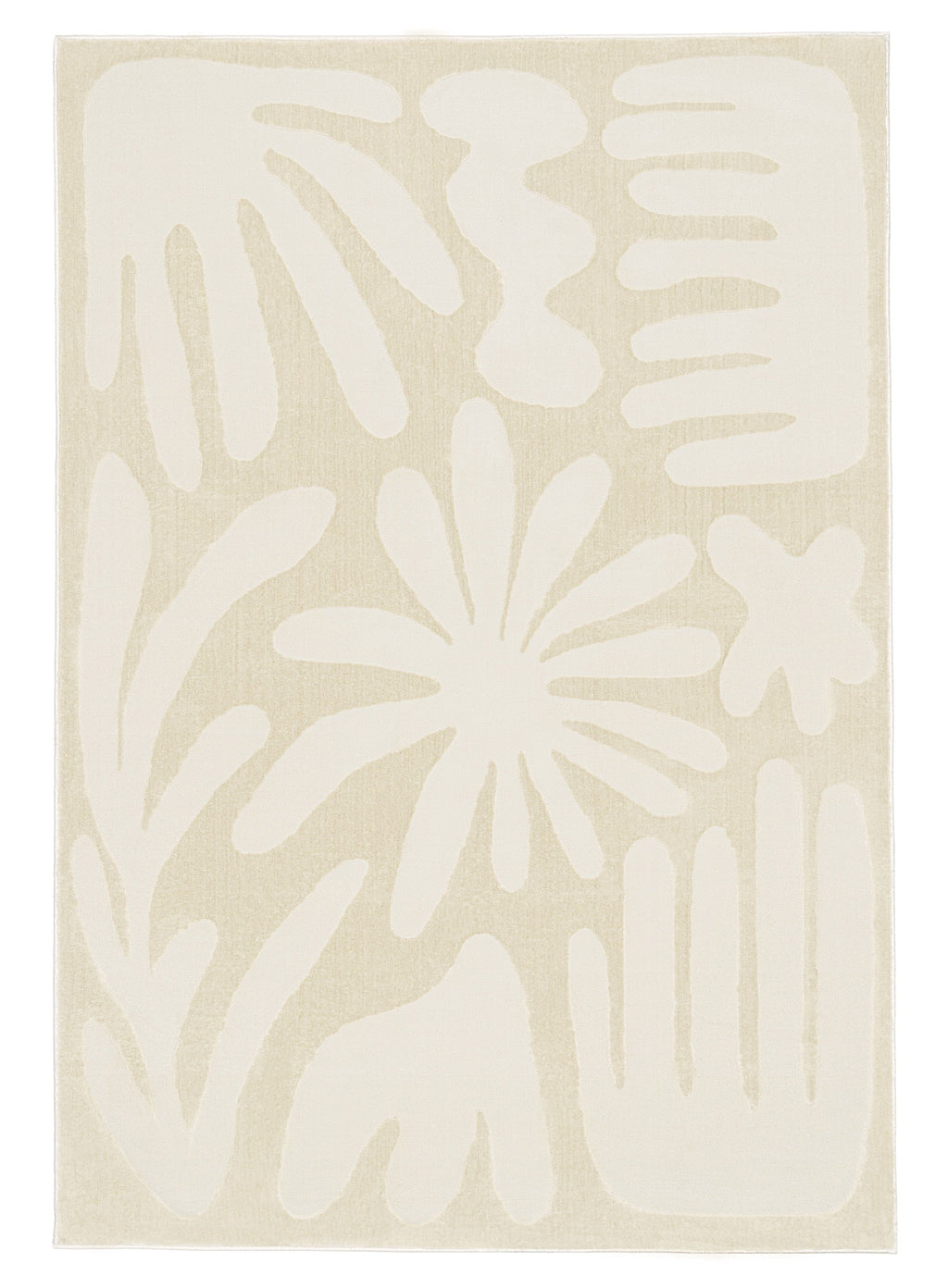 Palila Textured Abstract Neutral Washable Rug