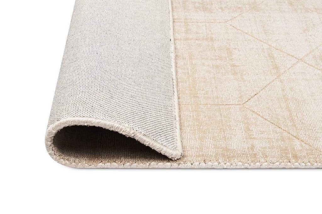 Parker Beige and Ivory Geometric Viscose Rug