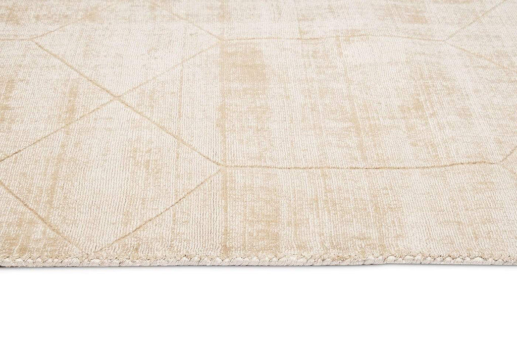Parker Beige and Ivory Geometric Viscose Rug
