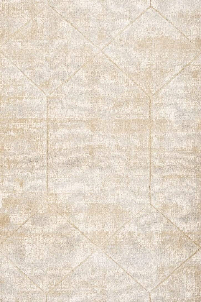 Parker Beige and Ivory Geometric Viscose Rug
