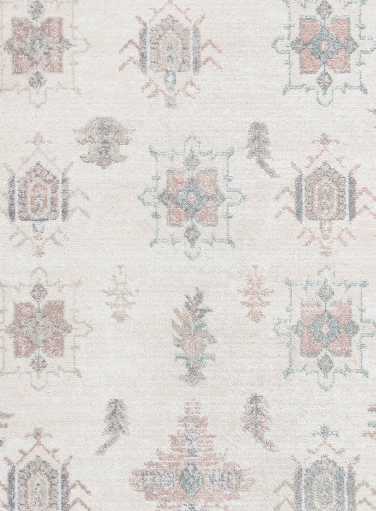 Pebblebrook Cream and Pink Traditional Rug