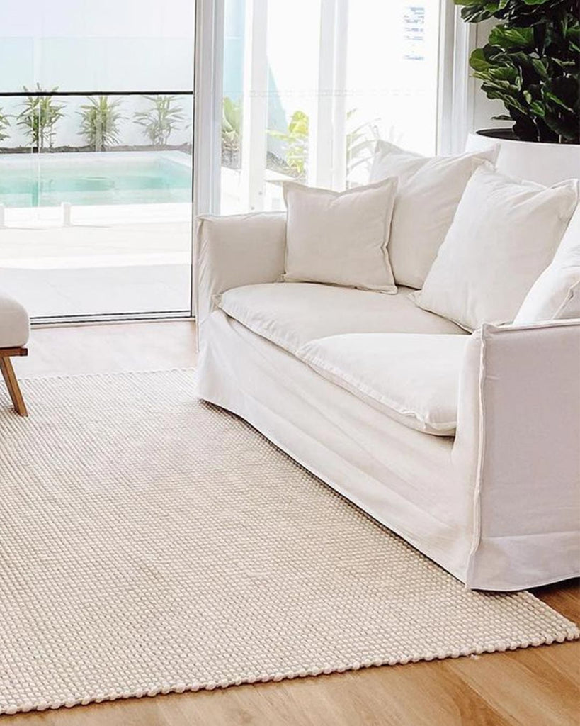 Pella Cream and Grey Textured Flatweave Rug