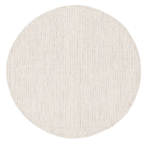 Pella Cream and Grey Textured Flatweave Round Rug