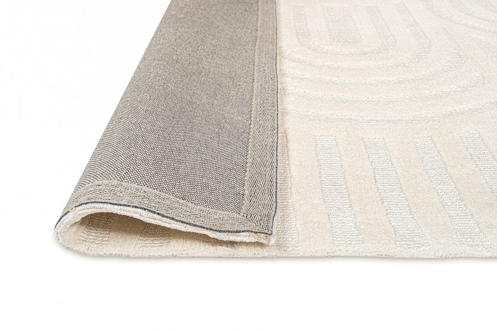 Penelope Ivory Cream Textured Rainbow Rug