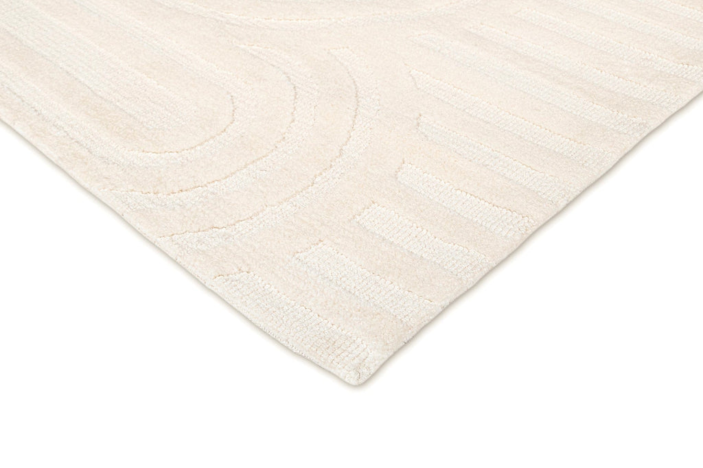 Penelope Ivory Cream Textured Rainbow Rug