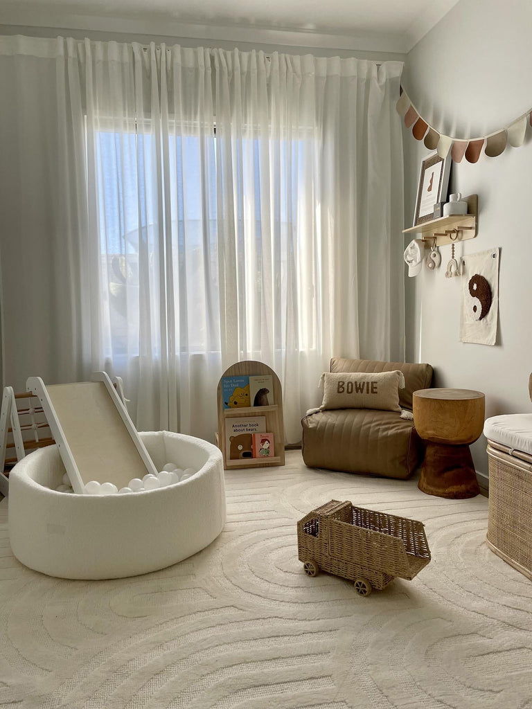 Penelope Ivory Cream Textured Rainbow Rug