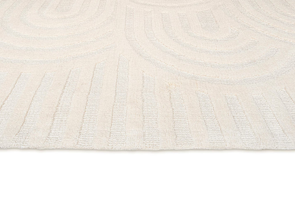Penelope Ivory Cream Textured Rainbow Rug