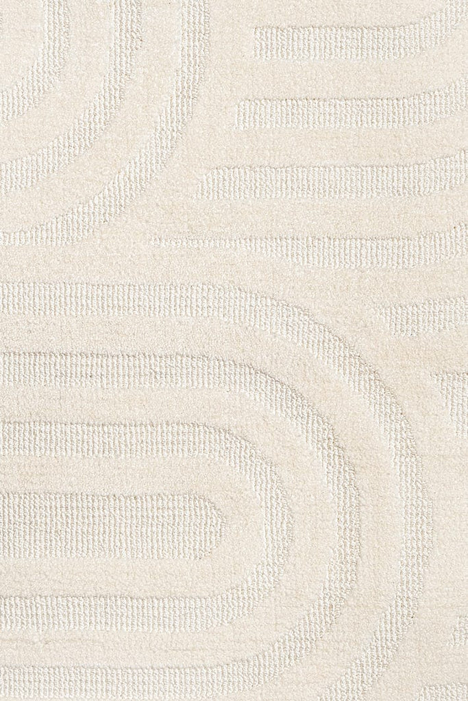 Penelope Ivory Cream Textured Rainbow Rug