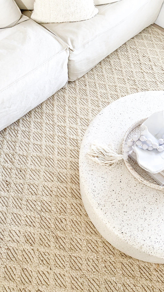 Piper Diamond Bleached Jute Rug