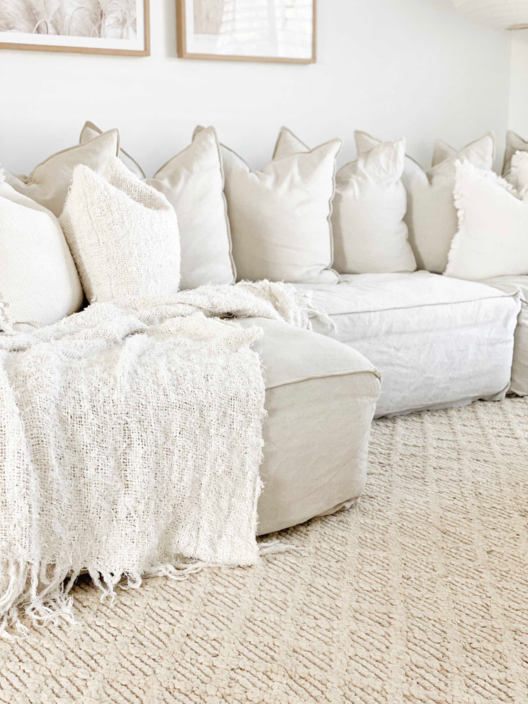 Piper Diamond Bleached Jute Rug