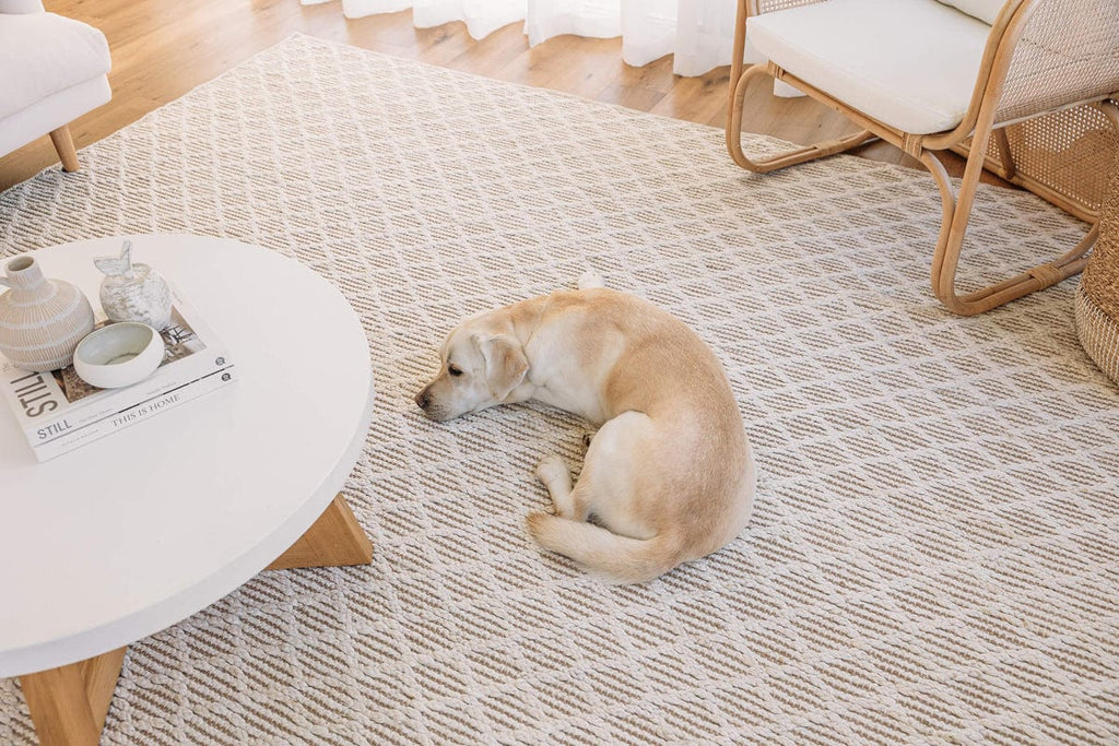 Piper Diamond Bleached Jute Rug