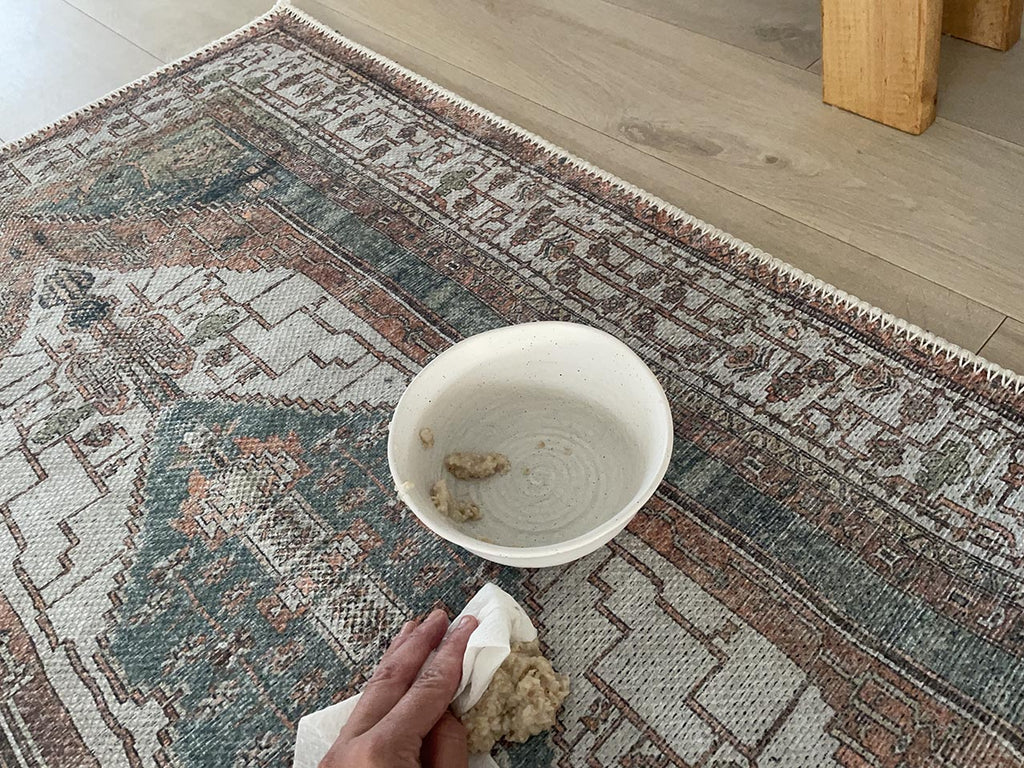 Priya Orange and Green Traditional Distressed Washable Runner Rug