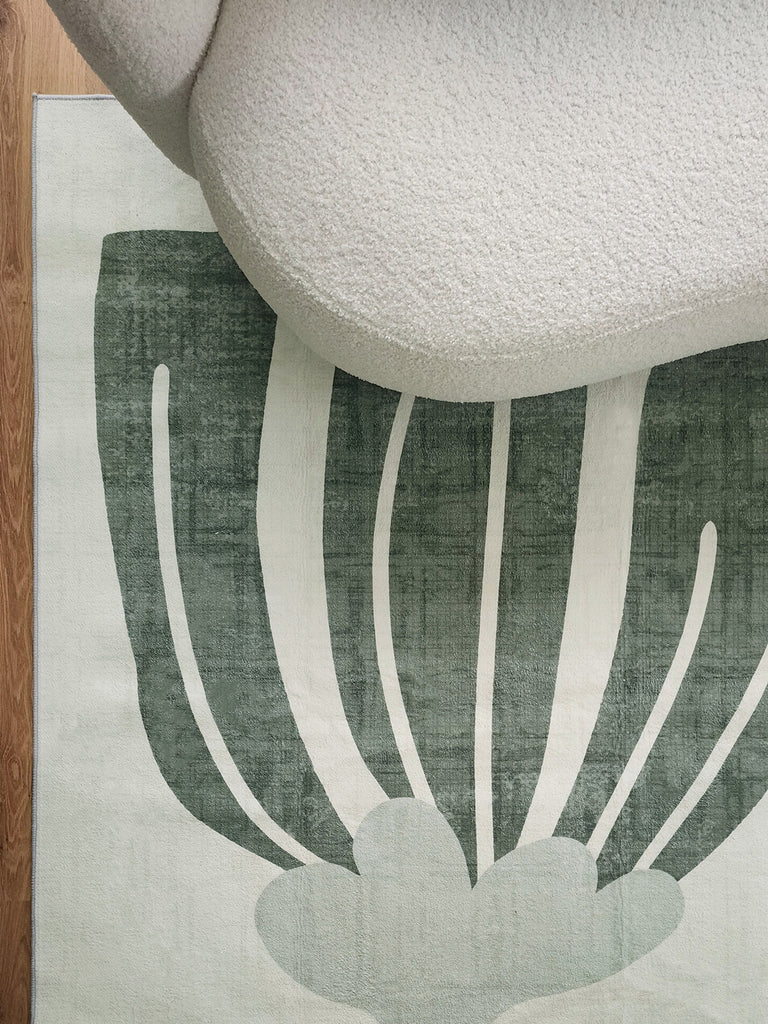 Quella Green Botanical Washable Rug