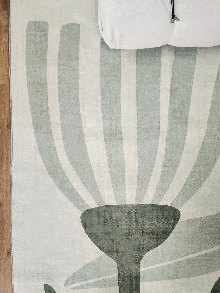 Quella Green Botanical Washable Rug