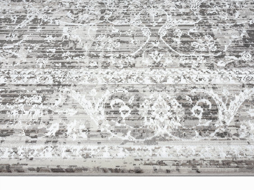 Raina Charcoal Grey And Ivory Traditional Distressed Rug