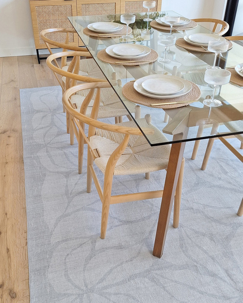 Rana Blue Botanical Washable Rug