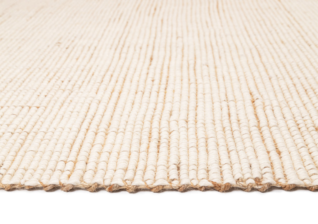 Reema Ivory Cream Jute and Wool Textured Rug